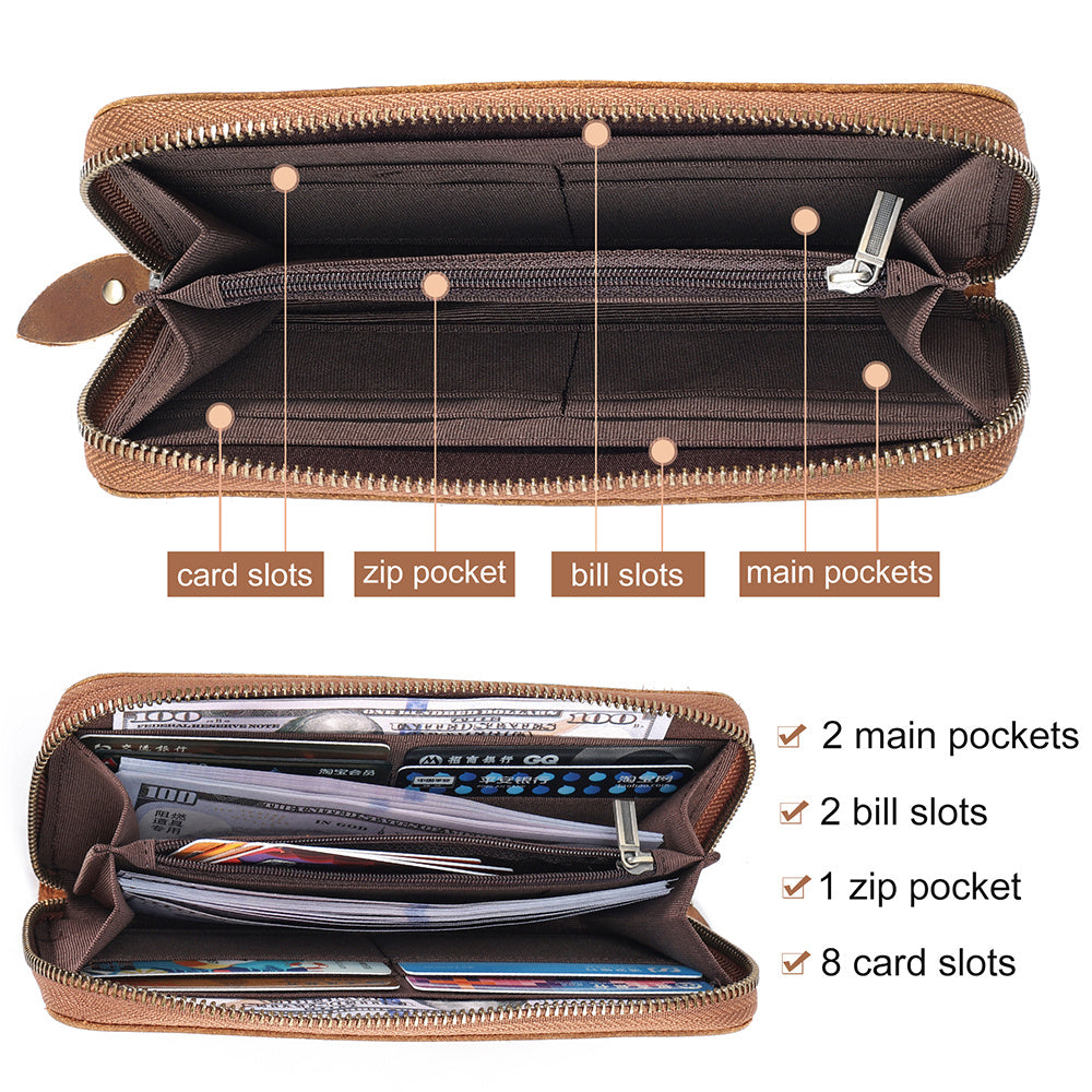 JOYIR RFID Leather Long Wallet for Men