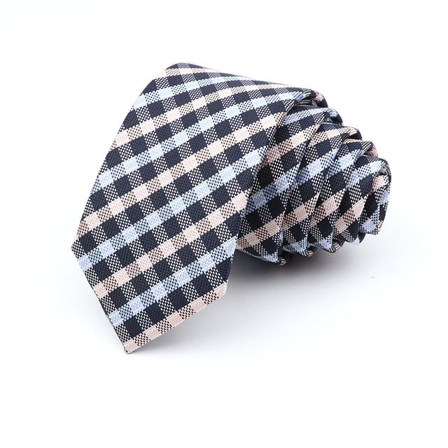 Modern Plaid Skinny Tie for Men