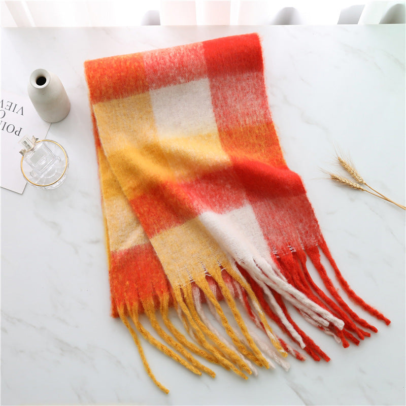 European And American Fashion Women's Scarf Winter Cashmere Thickened Warm Shawl