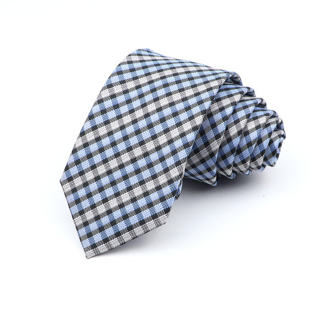 Modern Plaid Skinny Tie for Men