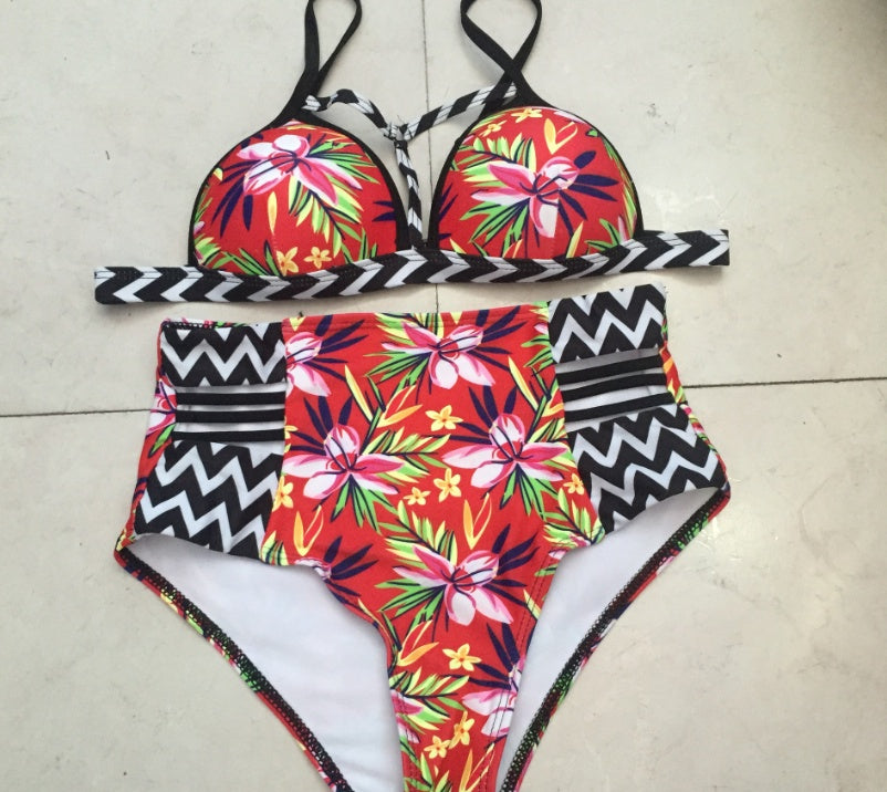 Color Pop: Multicolor High Waist Bikini