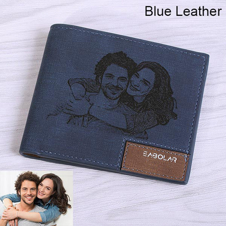 Engraved Short Wallet with Custom Design