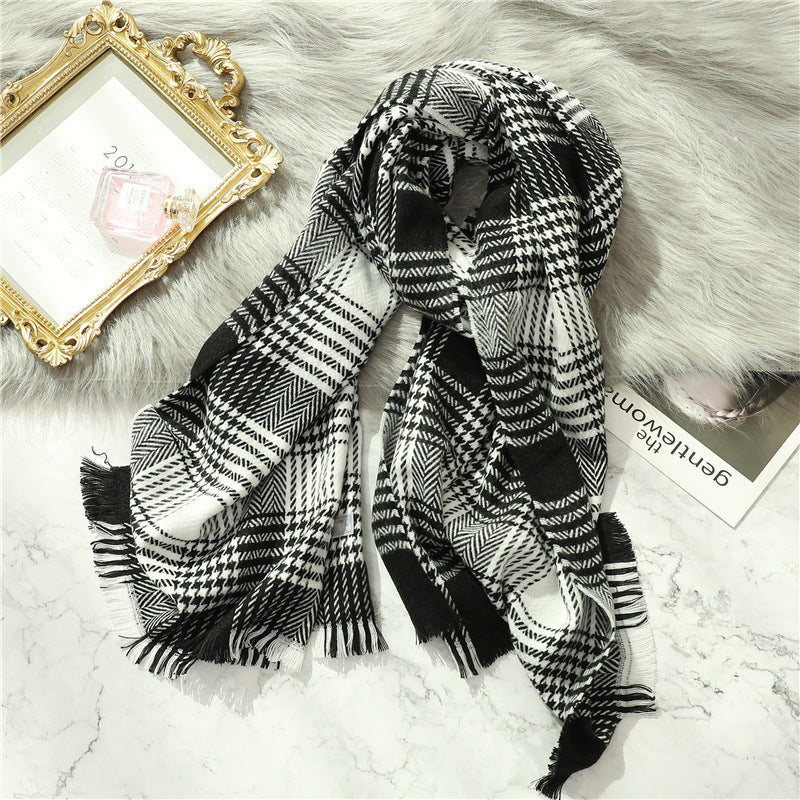 Cashmere Plaid Cozy Shawl