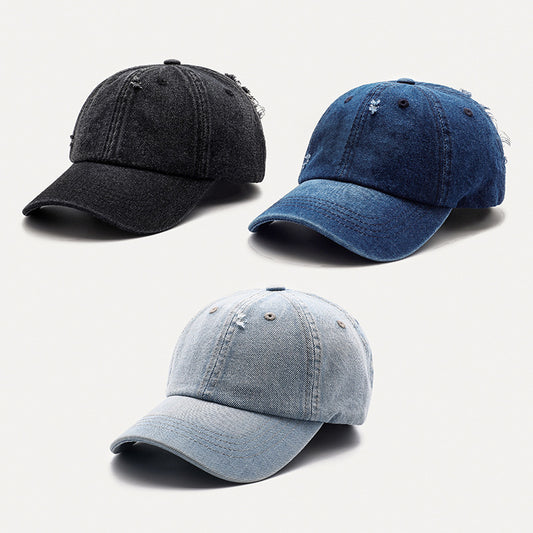 Korean-Inspired Frayed Denim Cap