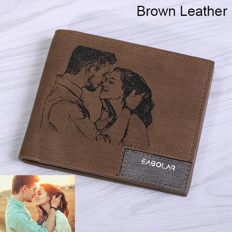 Engraved Short Wallet with Custom Design