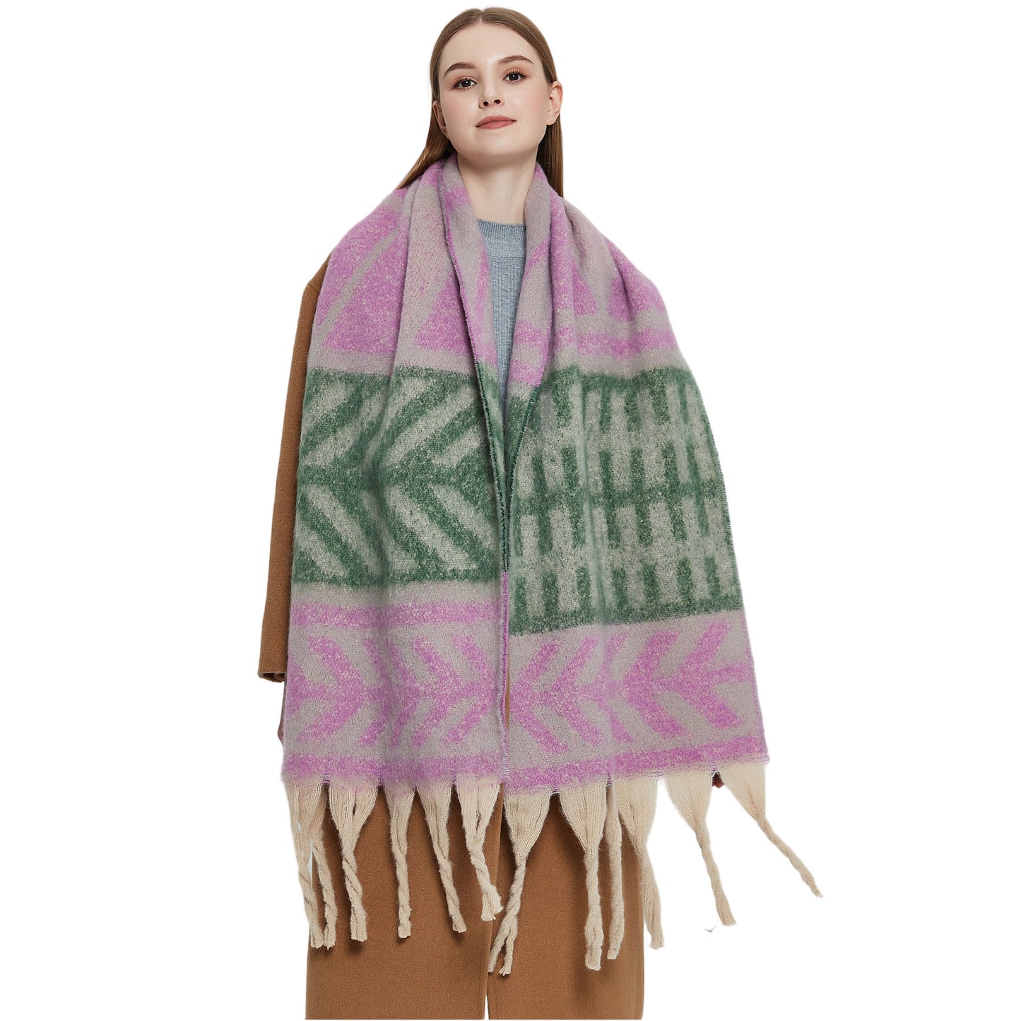 European Winter Tassel Scarf