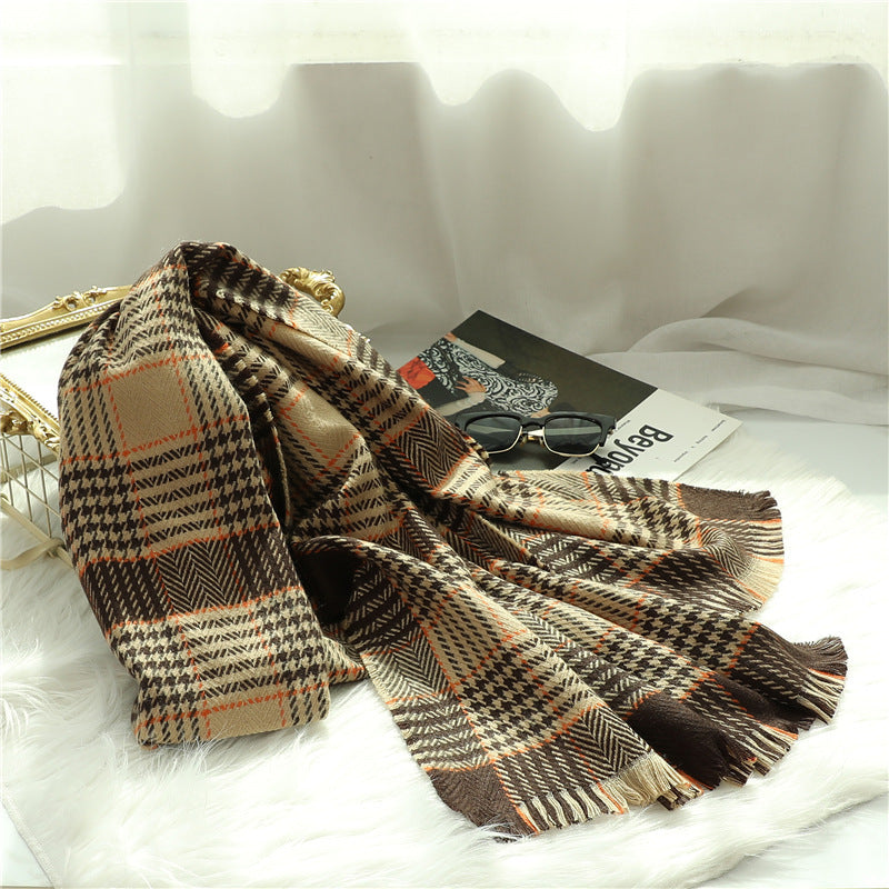 Cashmere Plaid Cozy Shawl