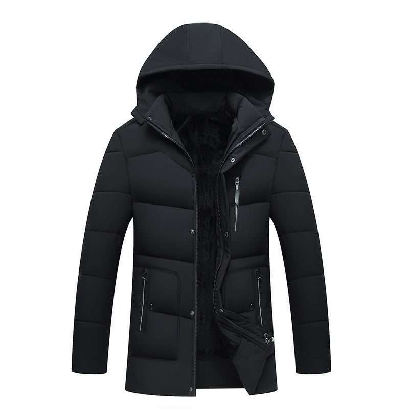 Hooded warm windbreaker