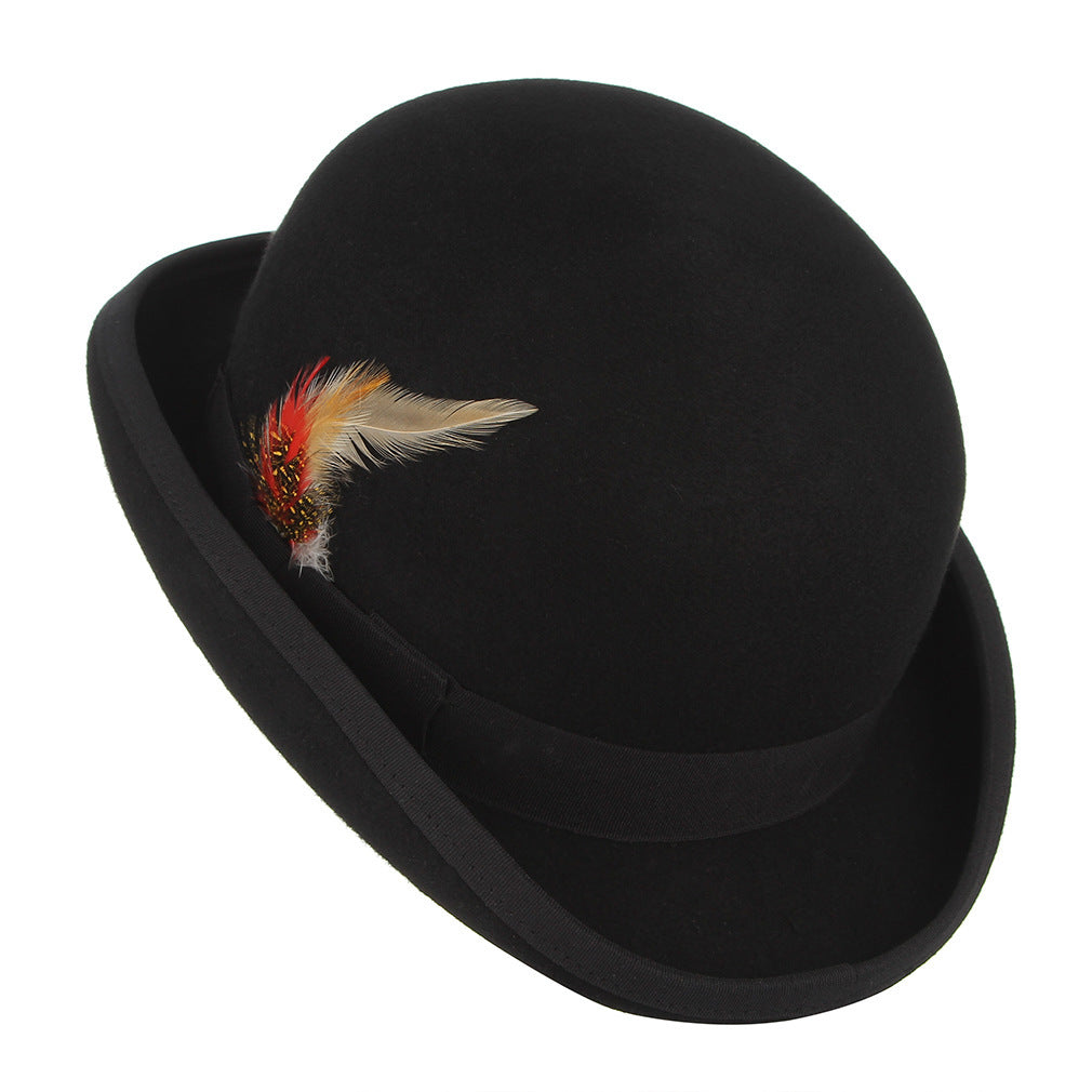 Feathered Crown Bowler Hat