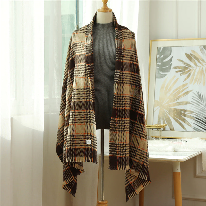 Cashmere Plaid Cozy Shawl