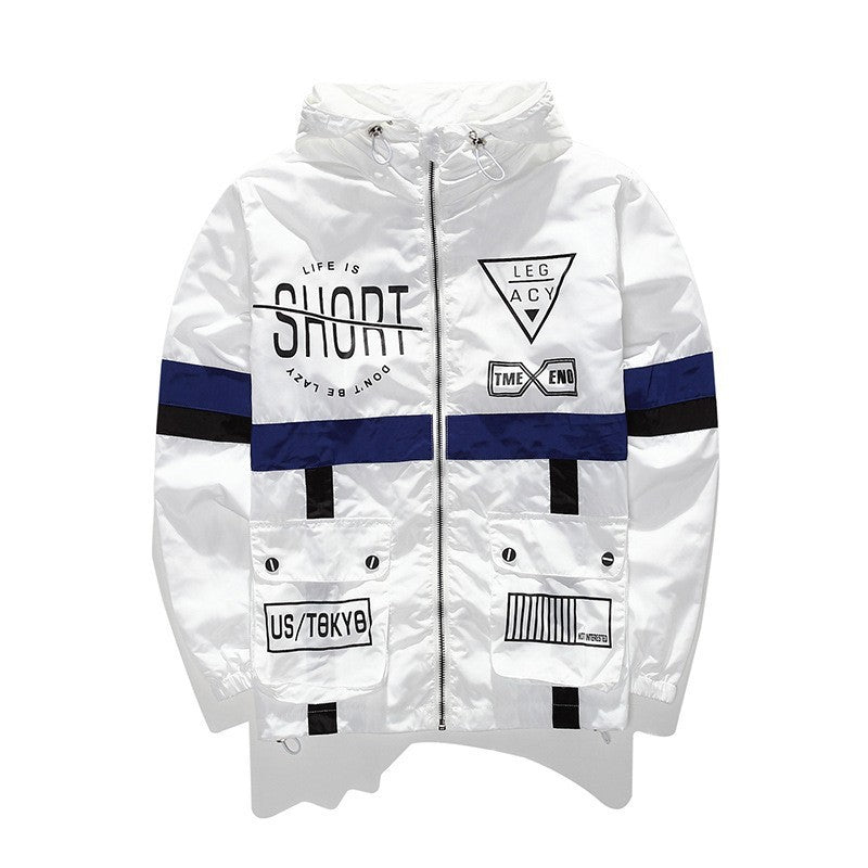 Stitching contrast windbreaker