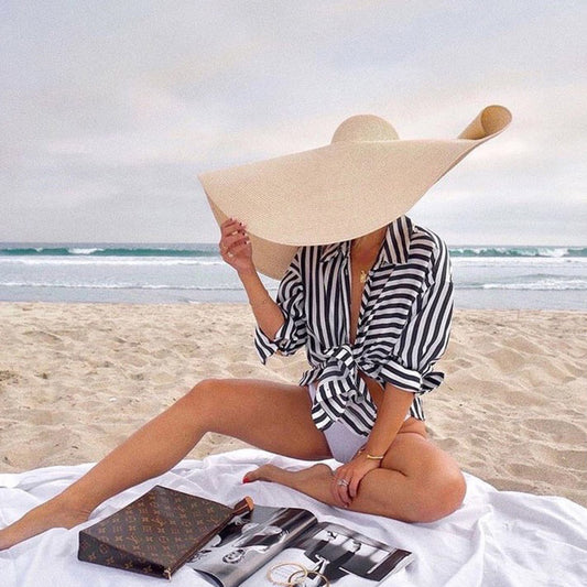 Oversized Summer UV Protection Straw Hat