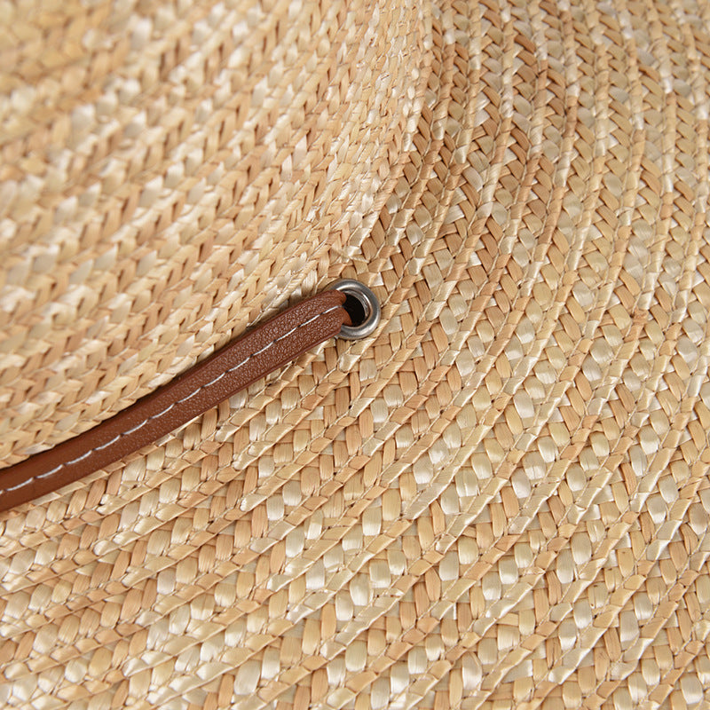 Summer Breeze Straw Sun Hat with Belt for Women