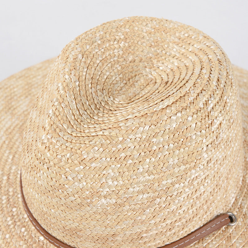 Summer Breeze Straw Sun Hat with Belt for Women