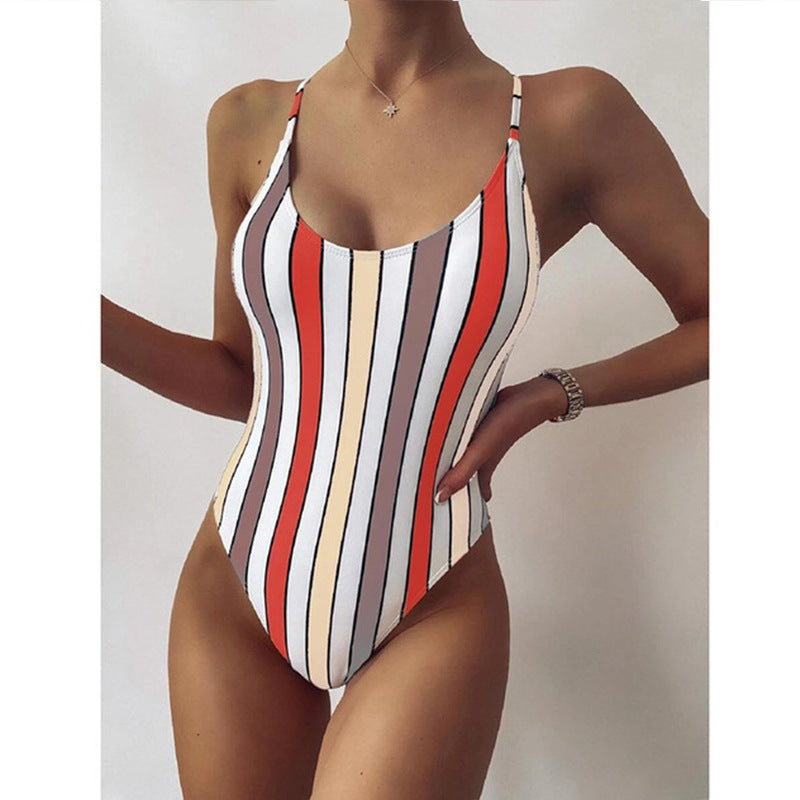 Color wave Chic: One-Piece Swimsuit