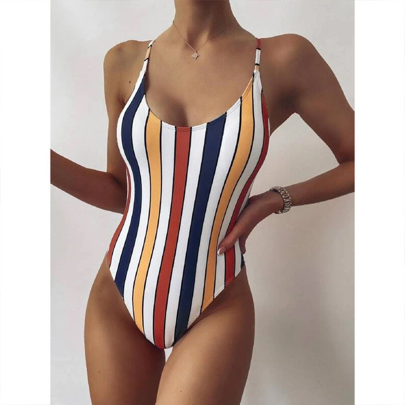 Color wave Chic: One-Piece Swimsuit