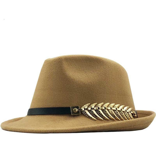 Retro Fishbone Wool Jazz Hat