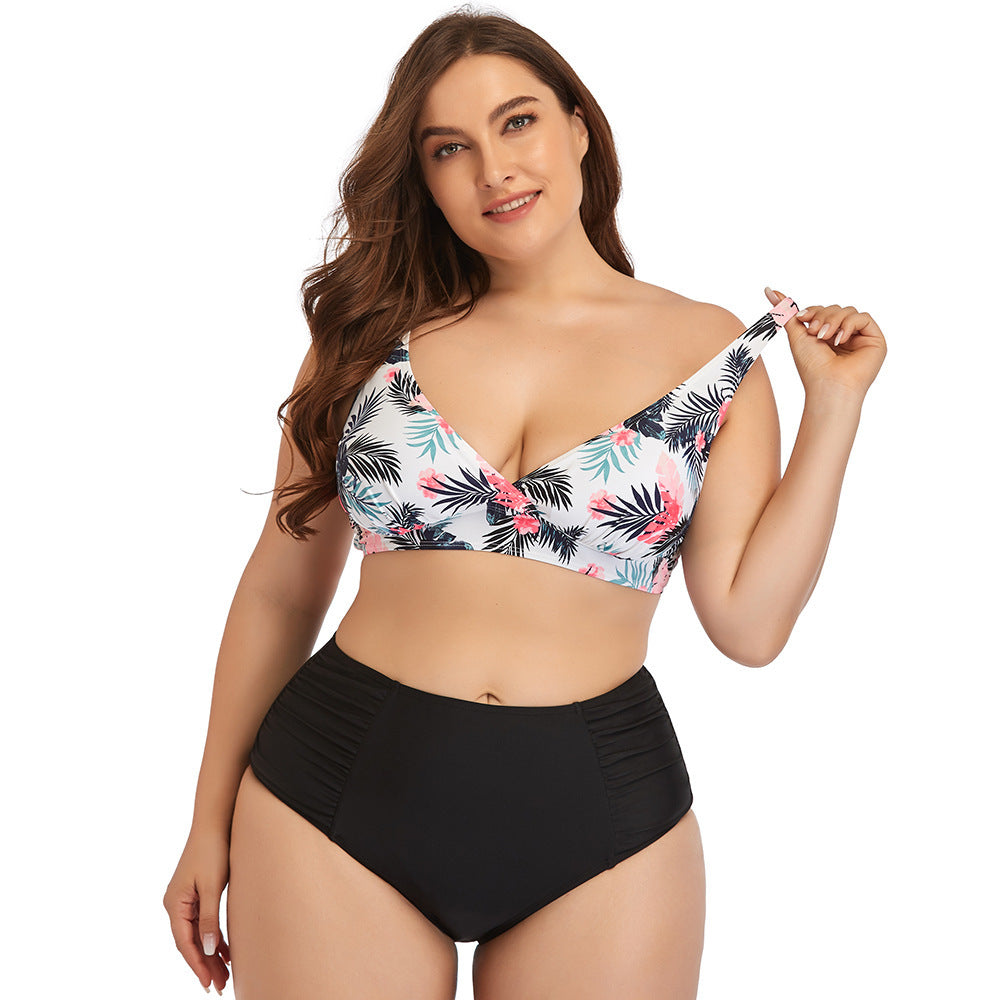 Floral Bliss: Plus Size Two-Piece Bikini