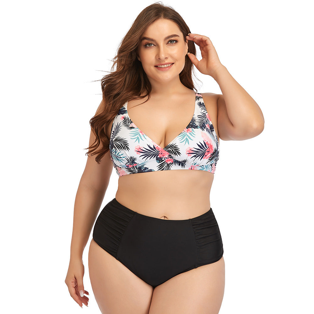 Floral Bliss: Plus Size Two-Piece Bikini