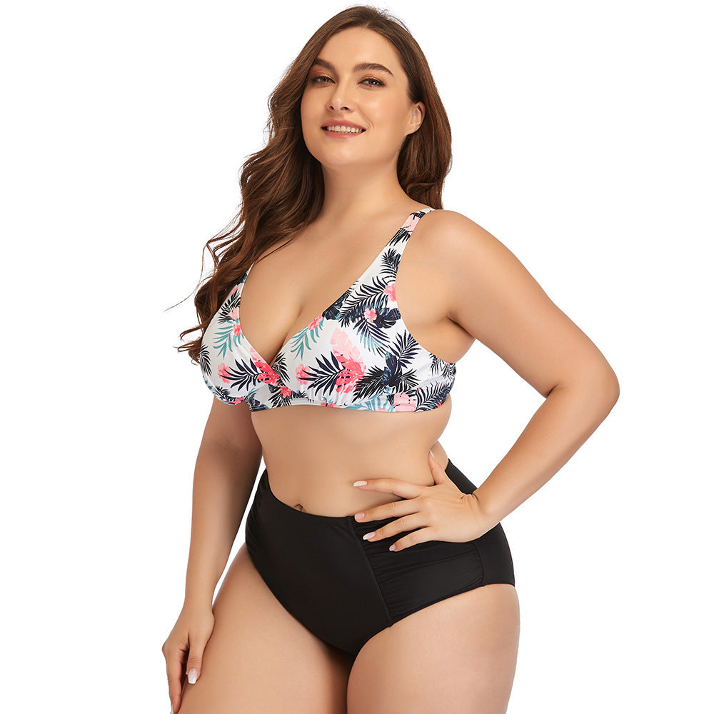 Floral Bliss: Plus Size Two-Piece Bikini