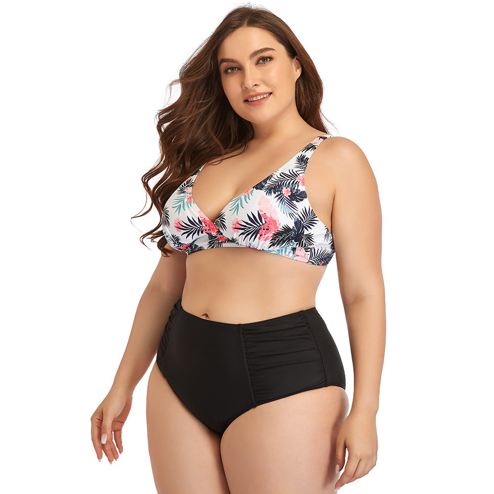 Floral Bliss: Plus Size Two-Piece Bikini