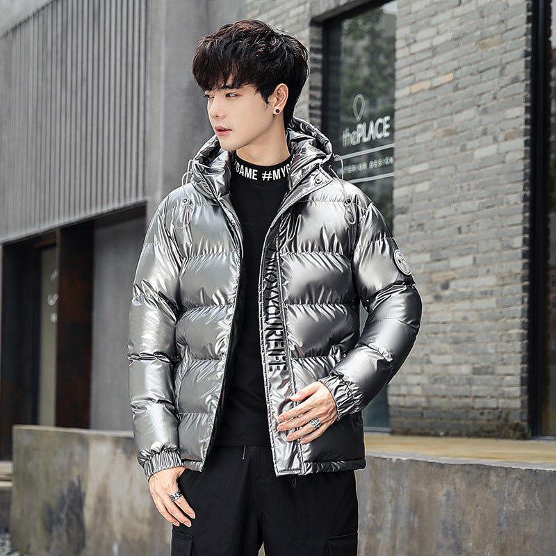 Glossy jacket men's down cotton jacket