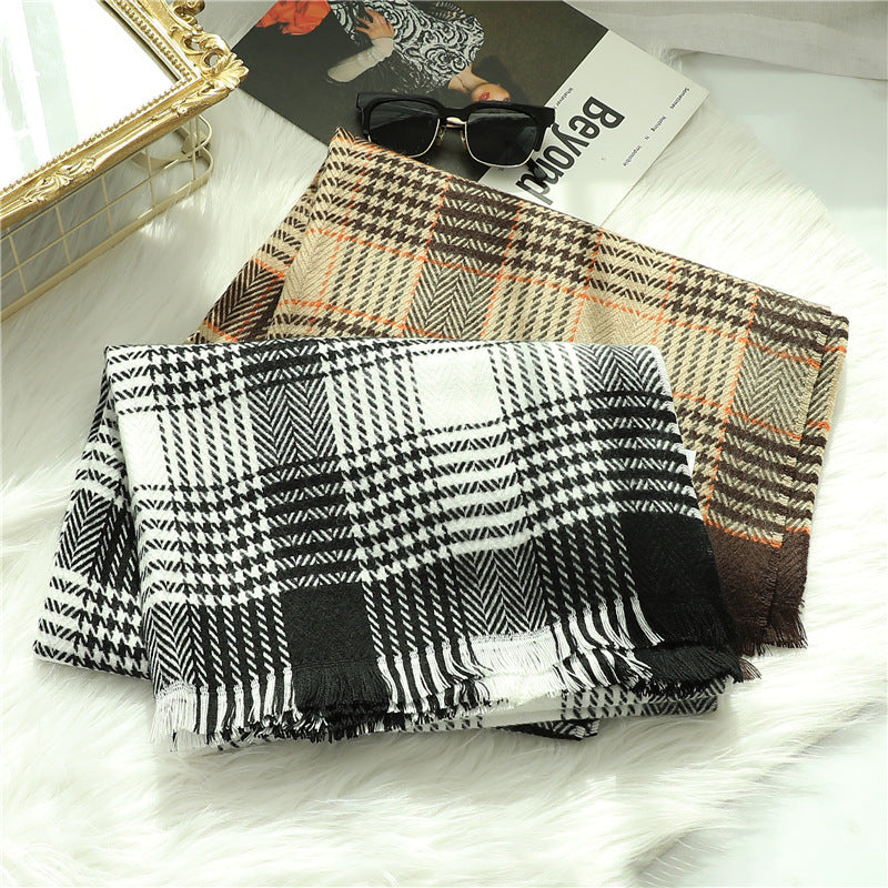 Cashmere Plaid Cozy Shawl