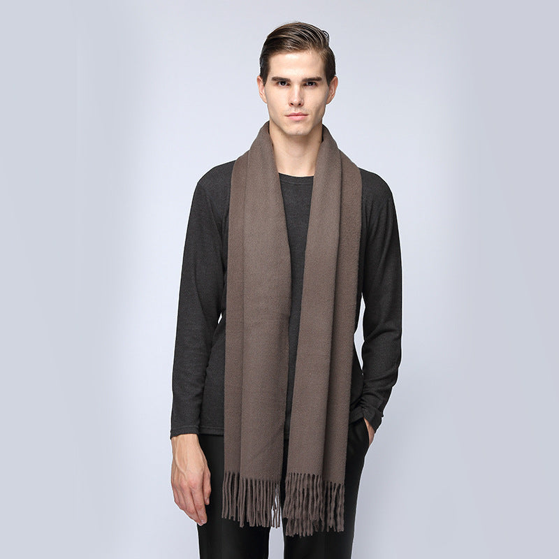 Premium Woolen Scarf for Men – Classic Monochrome Design