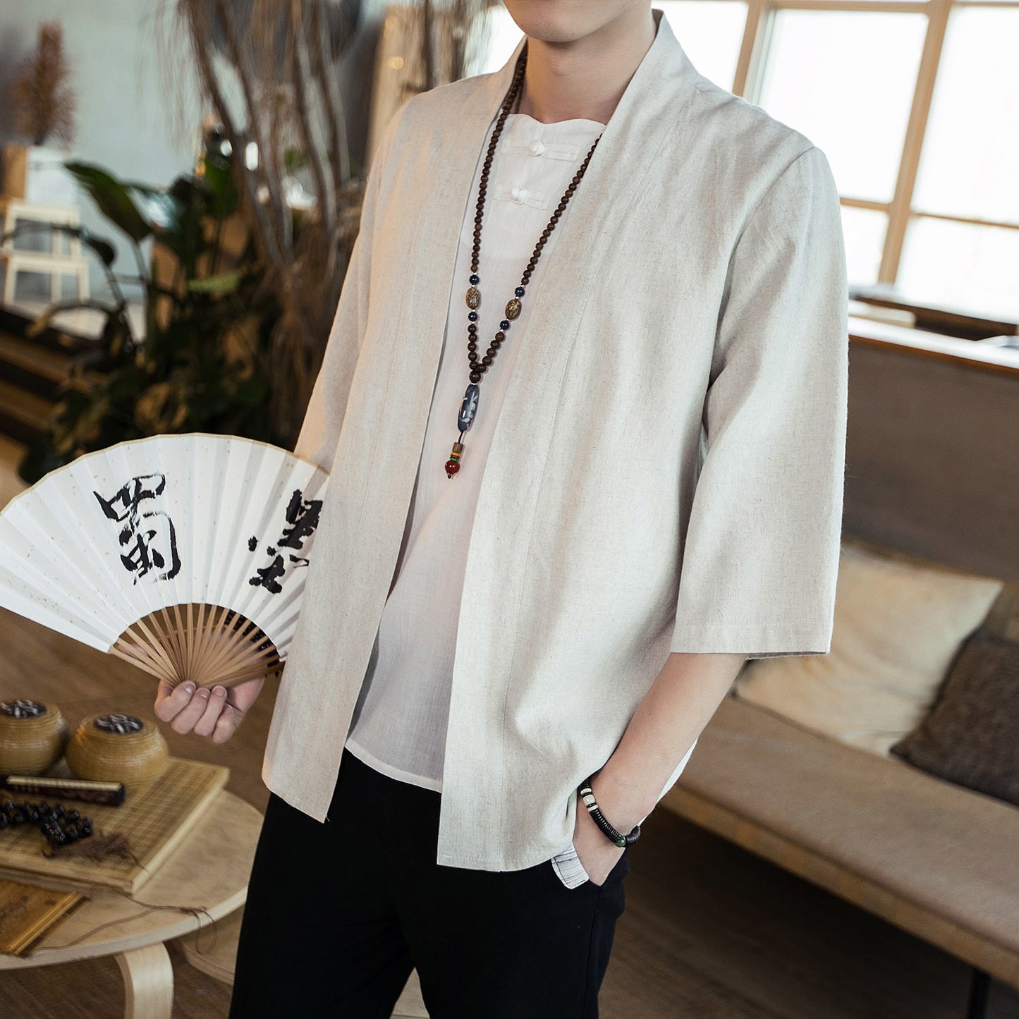 Traditional Chinese Cotton & Linen Cardigan Shirt