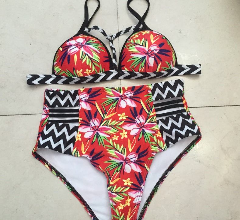 Color Pop: Multicolor High Waist Bikini