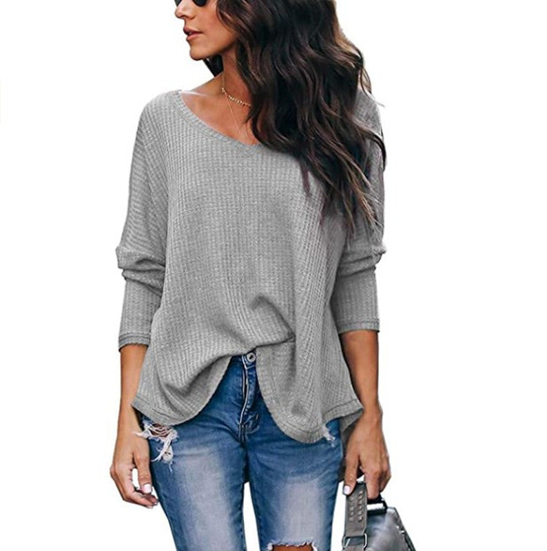 Cozy Comfort Plus Size Long-Sleeve V-Neck Sweater