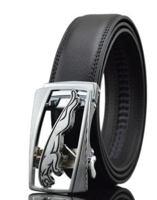 Sleek Men’s Auto-Lock Leather Belt