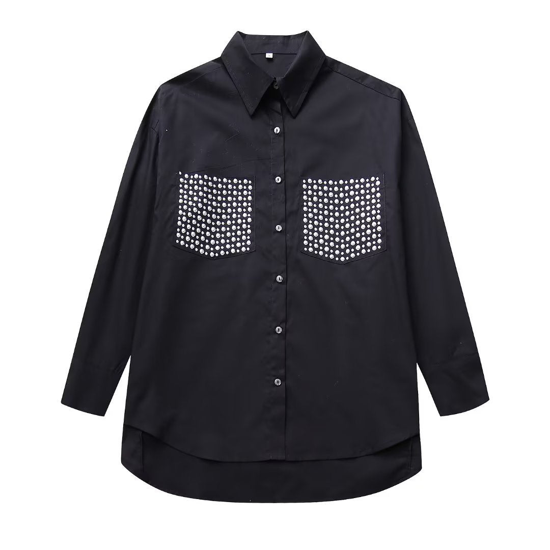 Rivet Ornament Loose Long Sleeve