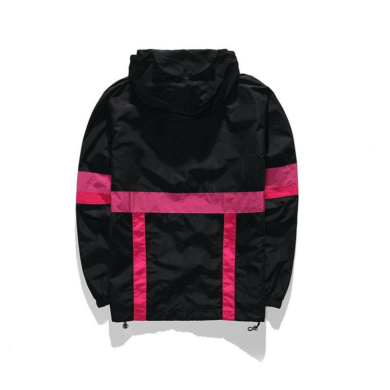 Stitching contrast windbreaker