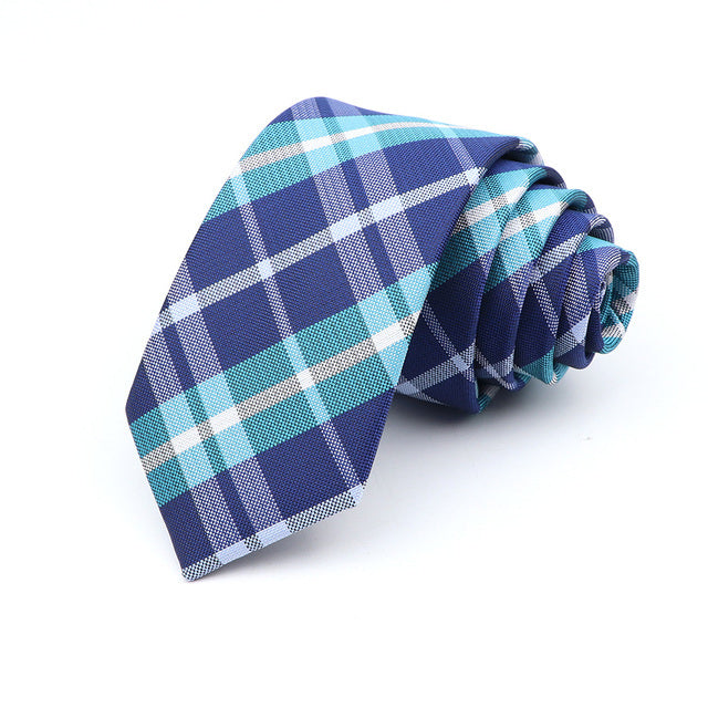 Modern Plaid Skinny Tie for Men