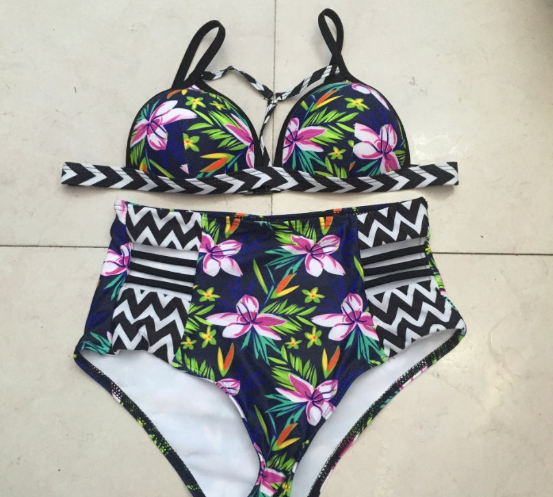 Color Pop: Multicolor High Waist Bikini