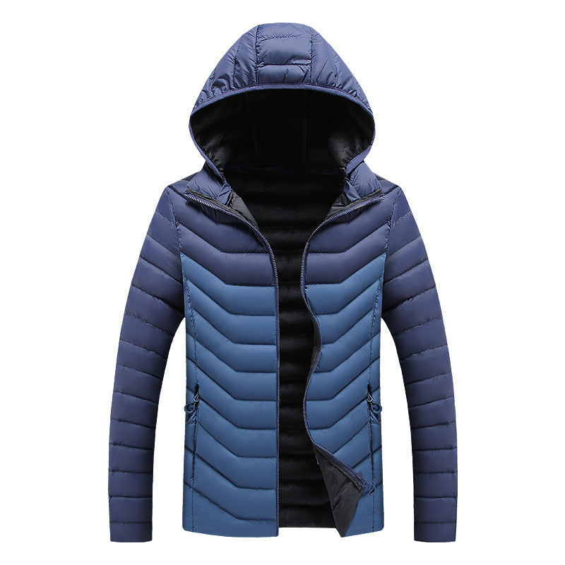 Hooded Padded Winter Jacket Slim Fit Imitation Down Padded Jacket Thick Mens Autumn And Winter