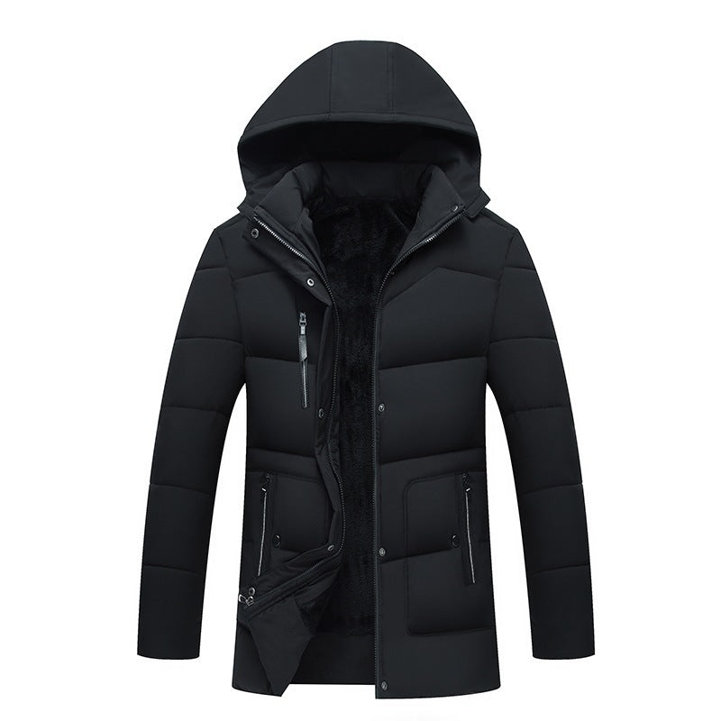 Hooded warm windbreaker