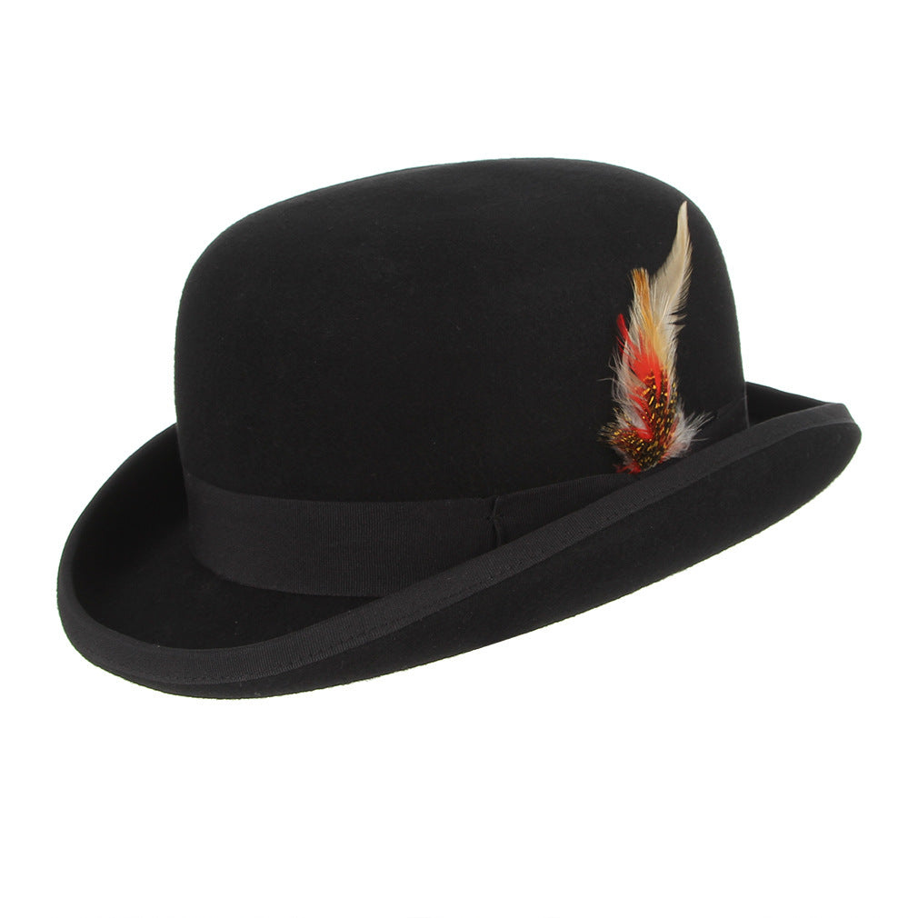 Feathered Crown Bowler Hat