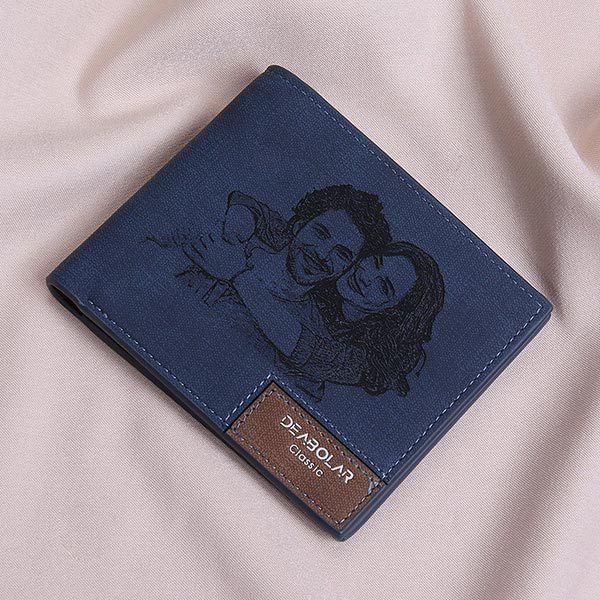 Engraved Short Wallet with Custom Design