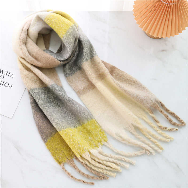 European And American Fashion Women's Scarf Winter Cashmere Thickened Warm Shawl