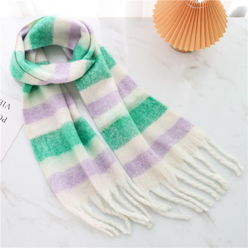 European And American Fashion Women's Scarf Winter Cashmere Thickened Warm Shawl