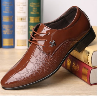 Elegant Shine Pointed Toe Lace-Up Shoes