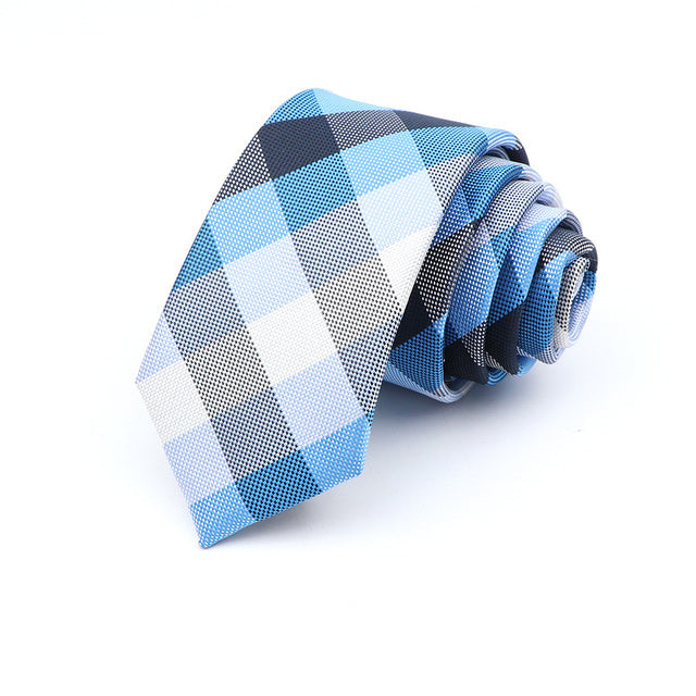 Modern Plaid Skinny Tie for Men