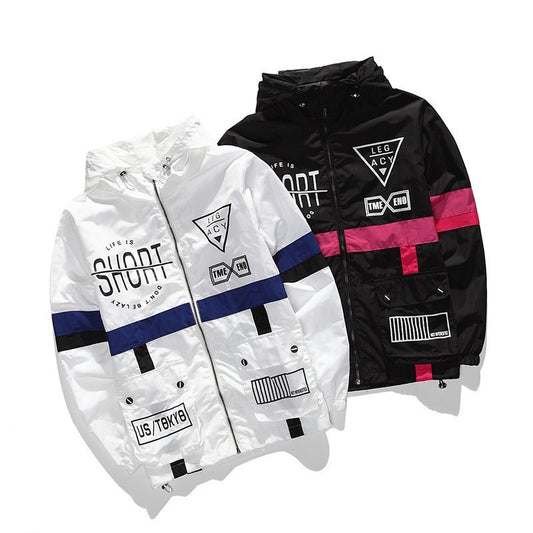 Stitching contrast windbreaker