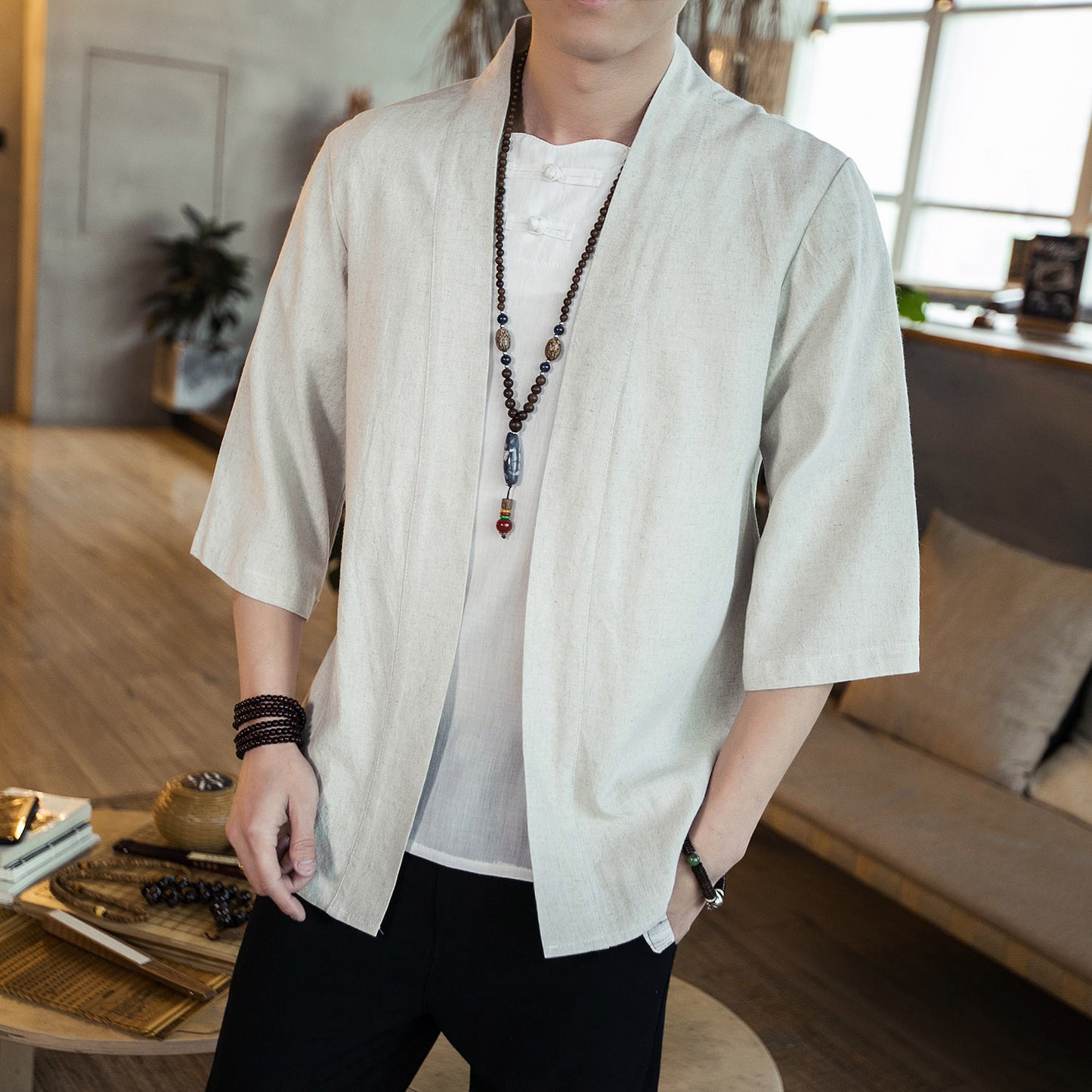 Traditional Chinese Cotton & Linen Cardigan Shirt