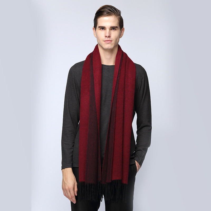 Premium Woolen Scarf for Men – Classic Monochrome Design