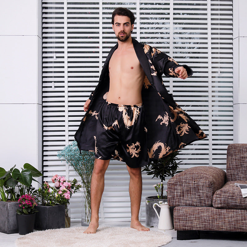 Dragon Embrace Silk Pajama Shorts