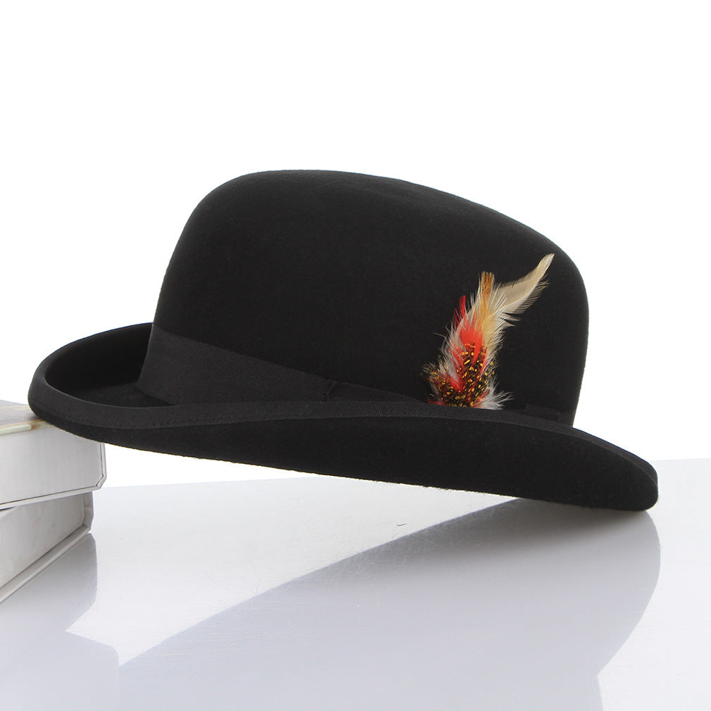 Feathered Crown Bowler Hat