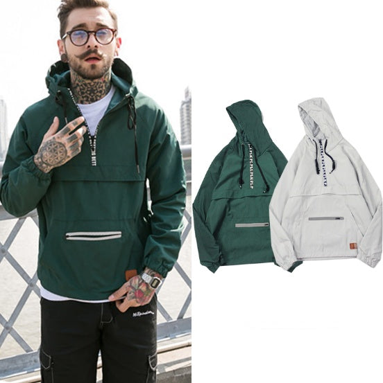 Hooded windbreaker thin coat